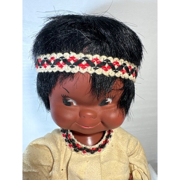 Vtg Regal Toys Native American Indian Dolls Suede Outfits Beaded Access '60s 12" - Picture 14 of 16